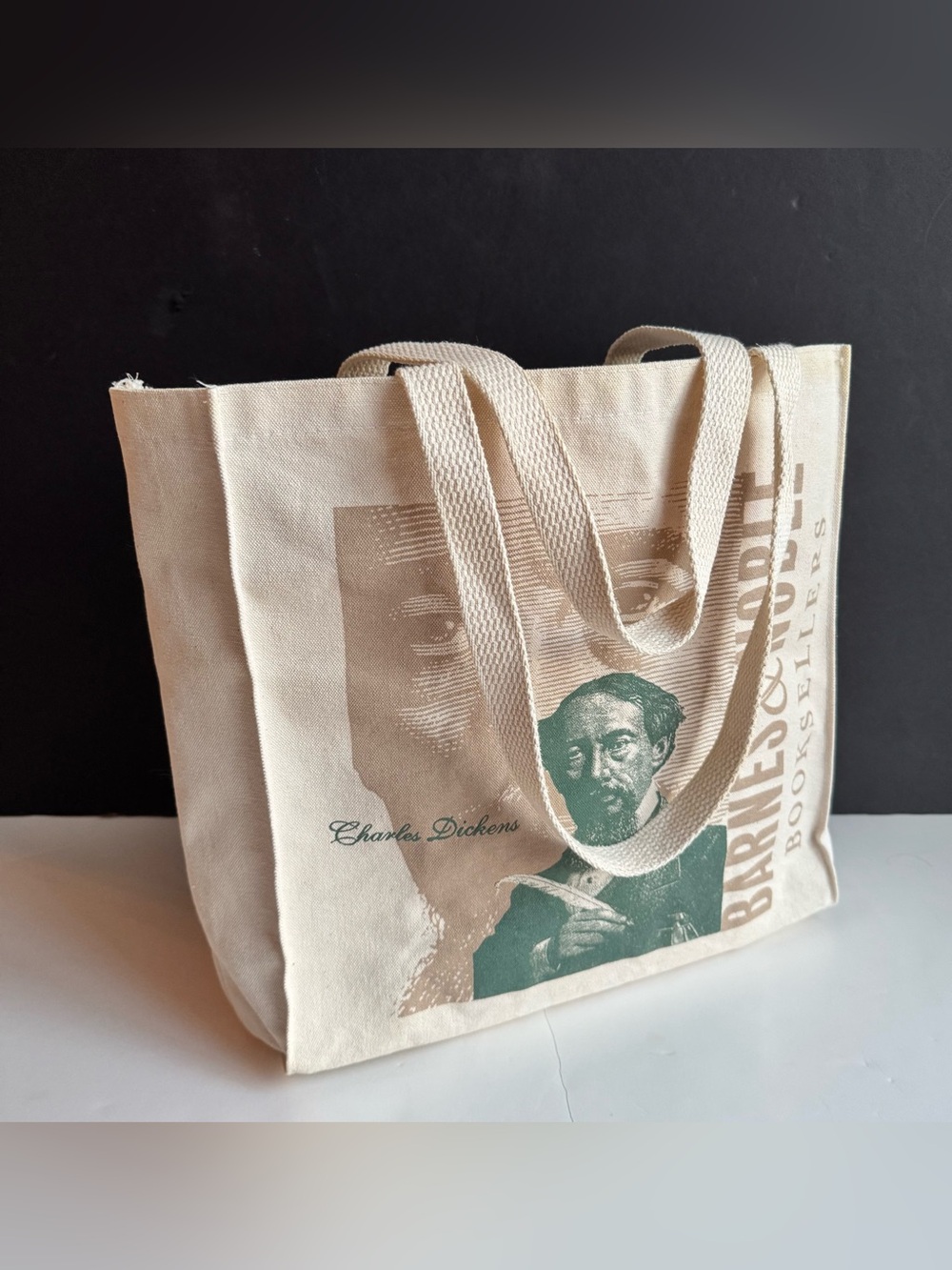 Vintage Barnes & Noble Charles Dickens Author Collection Canvas Tote Bag
